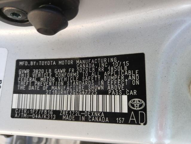 Фото: 2T1BURHE2GC547725 - 10