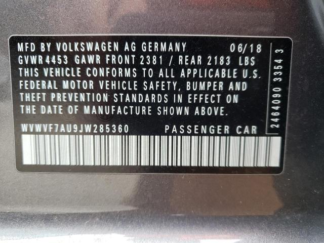 2018 VOLKSWAGEN GOLF R WVWVF7AU9JW285360