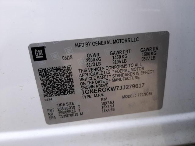 2018 CHEVROLET TRAVERSE L 1GNERGKW7JJ279617