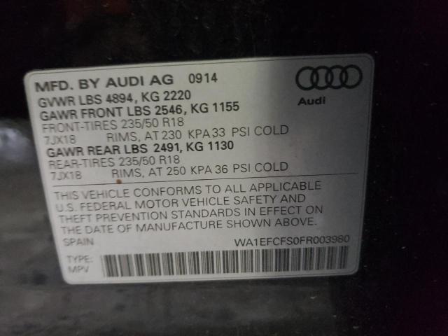 2015 AUDI Q3 PREMIUM WA1EFCFS0FR003980