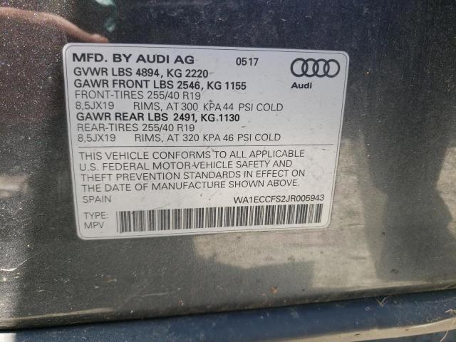 2018 AUDI Q3 PREMIUM WA1ECCFS2JR005943