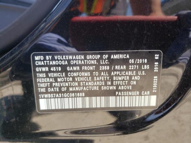 2016 VOLKSWAGEN PASSAT SE - 1VWBS7A31GC061688