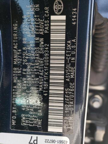 2015 TOYOTA CAMRY LE 4T1BF1FK1FU009342