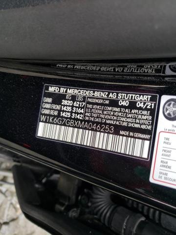 2021 MERCEDES-BENZ S 580 4MAT W1K6G7GBXMA046253