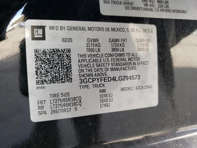 2020 CHEVROLET silverado 3GCPYFED4LG294573