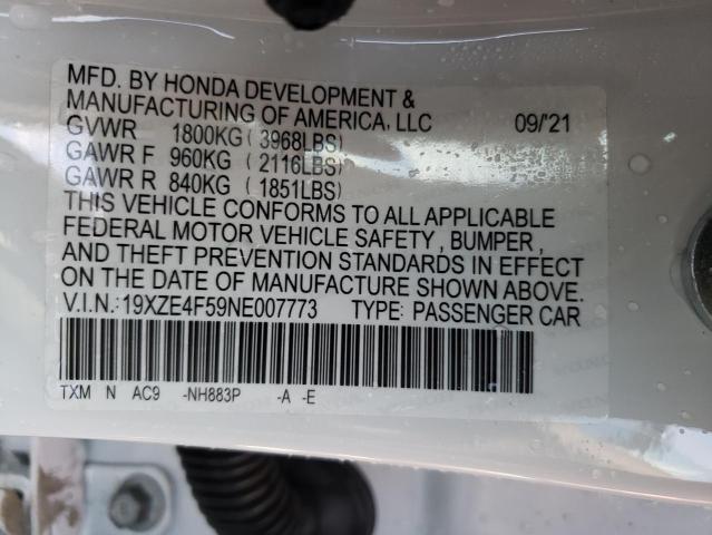 2022 HONDA INSIGHT EX 19XZE4F59NE007773