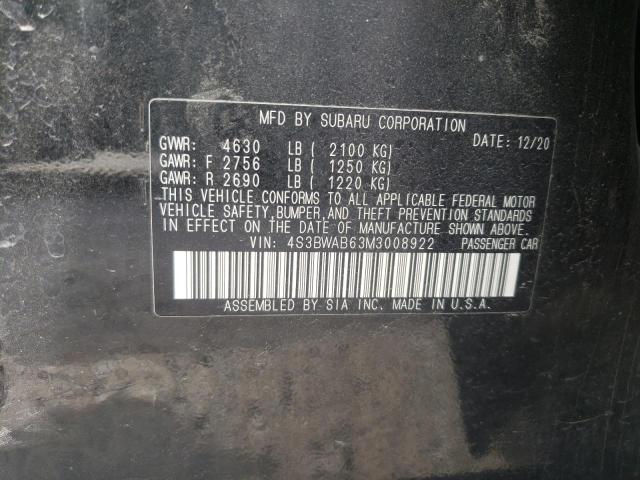2021 SUBARU LEGACY 4S3BWAB63M3008922