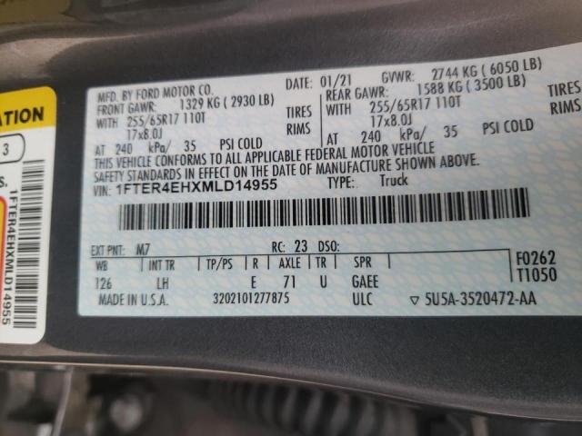 2021 FORD RANGER XL 1FTER4EHXMLD14955