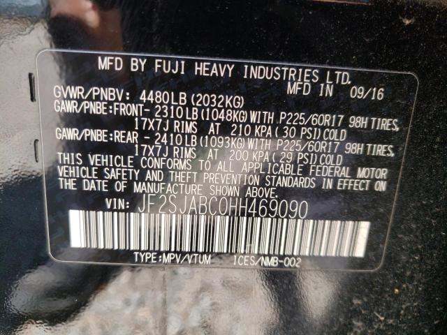 2017 SUBARU FORESTER 2 JF2SJABC0HH469090