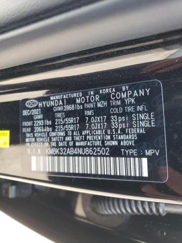 2022 HYUNDAI KONA SEL KM8K32AB4NU862502