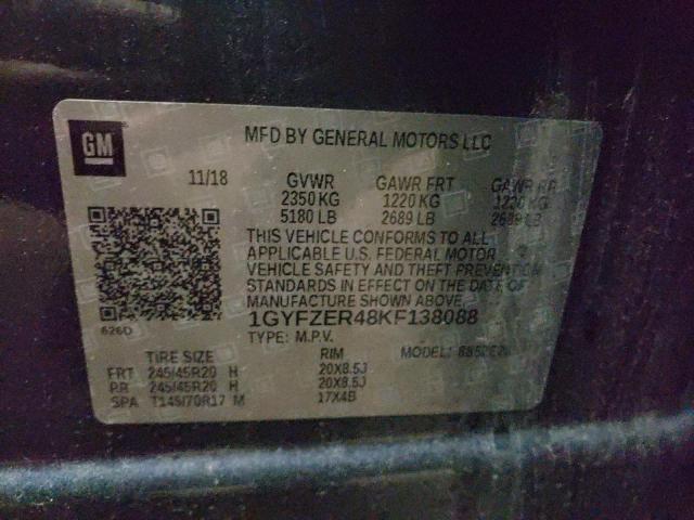 2019 CADILLAC XT4 SPORT 1GYFZER48KF138088