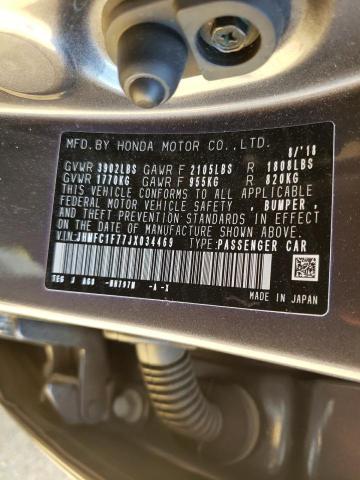 2018 HONDA CIVIC EXL JHMFC1F77JX034469