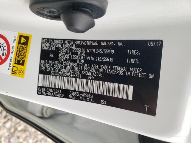 2017 TOYOTA HIGHLANDER 5TDJZRFH2HS444811