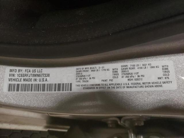 2021 RAM 1500 LARAM 1C6SRFJT8MN677338