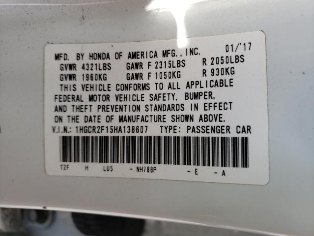 2017 HONDA ACCORD 1HGCR2F15HA138607