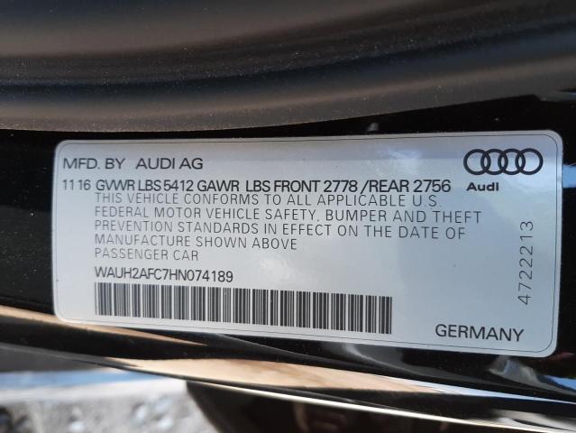 2017 AUDI A6 PRESTIG WAUH2AFC7HN074189