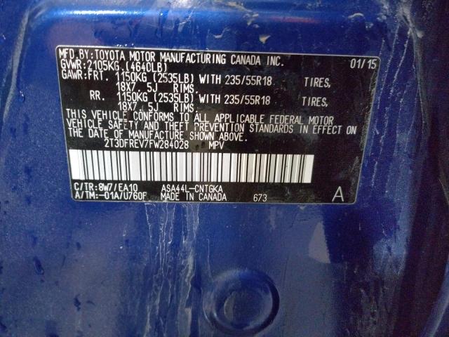 2015 TOYOTA RAV4 LIMIT 2T3DFREV7FW284028