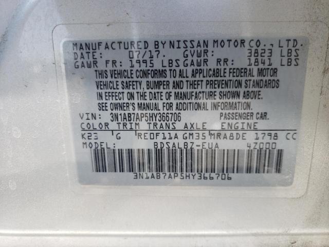 2017 NISSAN SENTRA S 3N1AB7AP5HY366706