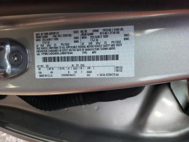 2020 FORD ESCAPE SE 1FMCU0G60LUB91634