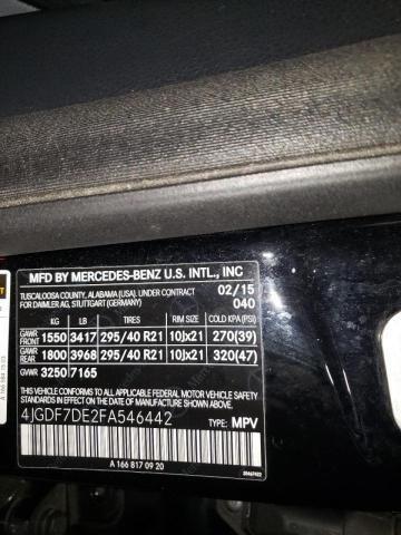 2015 MERCEDES-BENZ GL 550 4MA 4JGDF7DE2FA546442