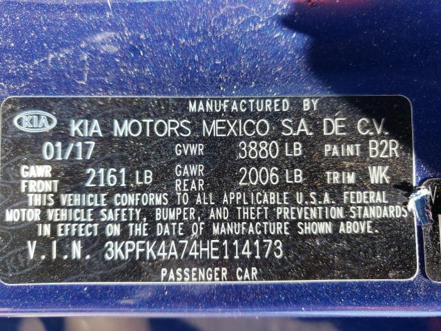 2017 KIA FORTE LX 3KPFK4A74HE114173