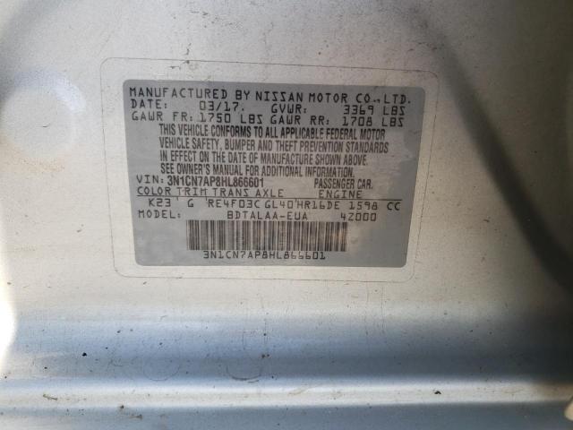 2017 NISSAN VERSA S 3N1CN7AP8HL866601