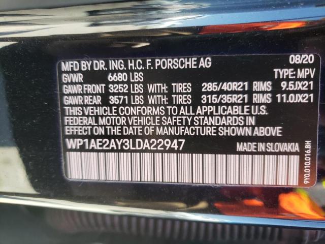 2020 PORSCHE CAYENNE E- WP1AE2AY3LDA22947