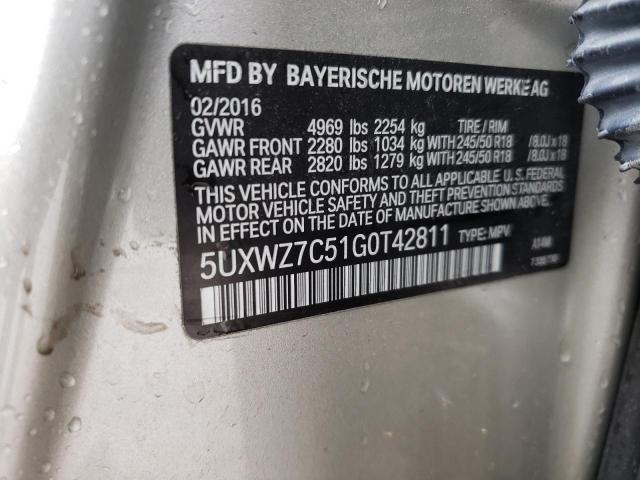 2016 BMW X3 SDRIVE2 5UXWZ7C51G0T42811