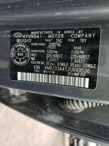 2018 HYUNDAI TUCSON SEL KM8J33A41JU649536