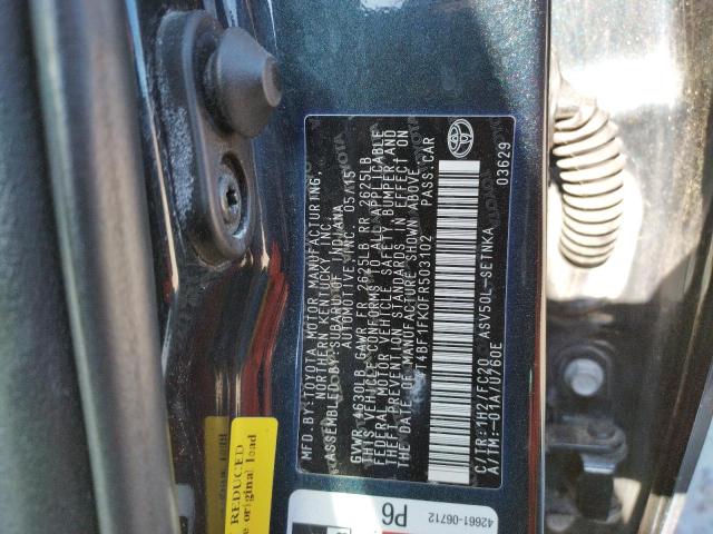 2015 TOYOTA CAMRY LE 4T4BF1FK0FR503102