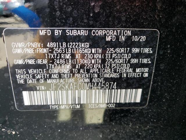 2021 SUBARU FORESTER P JF2SKAFC0MH445874