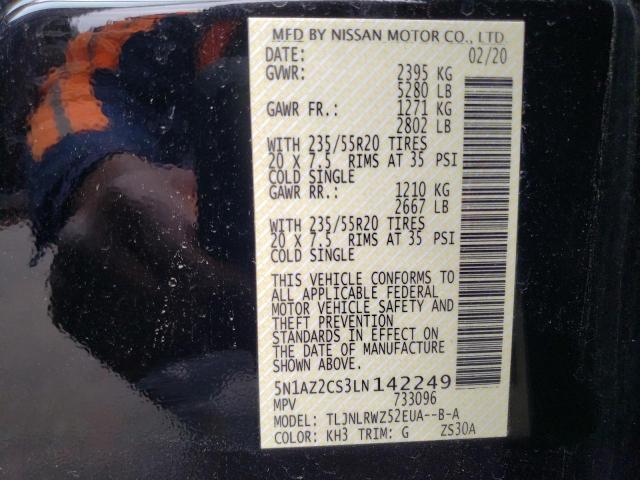 2020 NISSAN MURANO SL 5N1AZ2CS3LN142249