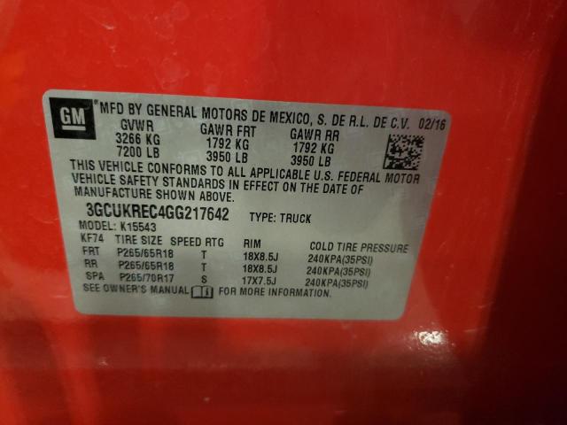 2016 CHEVROLET SILVRK1500 3GCUKREC4GG217642