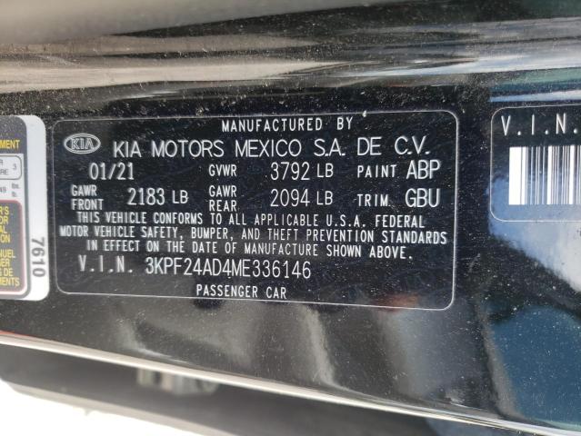 2021 KIA FORTE FE 3KPF24AD4ME336146