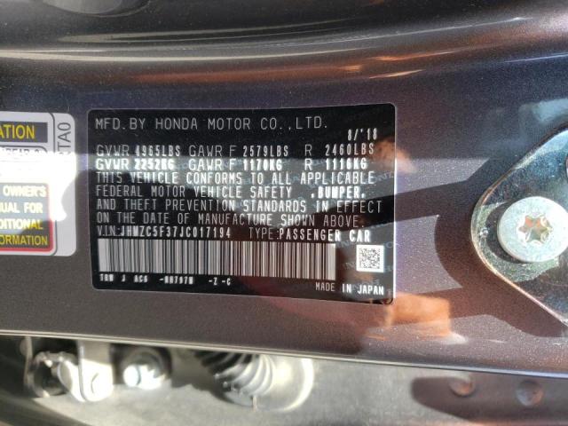 2018 HONDA CLARITY TO JHMZC5F37JC017194