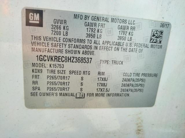 2017 CHEVROLET SILVRDO LT 1GCVKREC8HZ368537