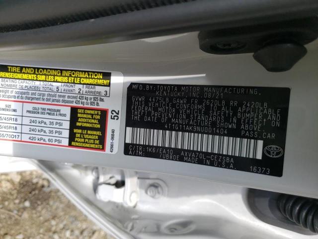 2022 TOYOTA CAMRY SE 4T1G11AK9NU001404