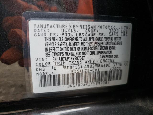 3N1AB7AP1FY297087 Nissan Sentra S 2015. Фото: 9