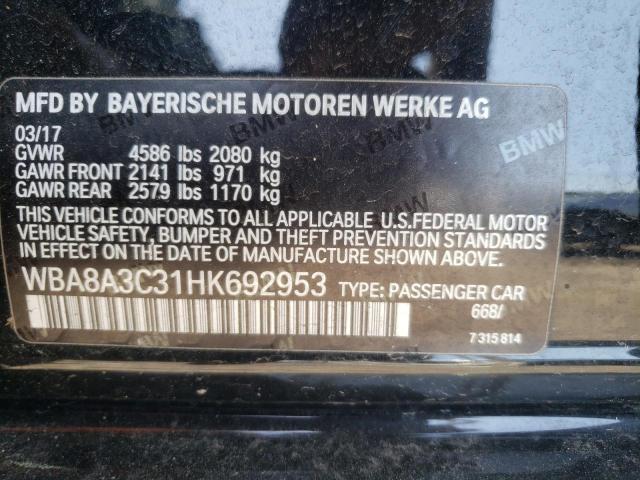 2017 BMW 320 XI WBA8A3C31HK692953