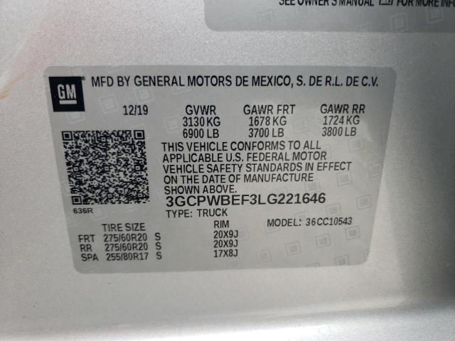 2020 CHEVROLET SILVRK1500 3GCPWBEF3LG221646