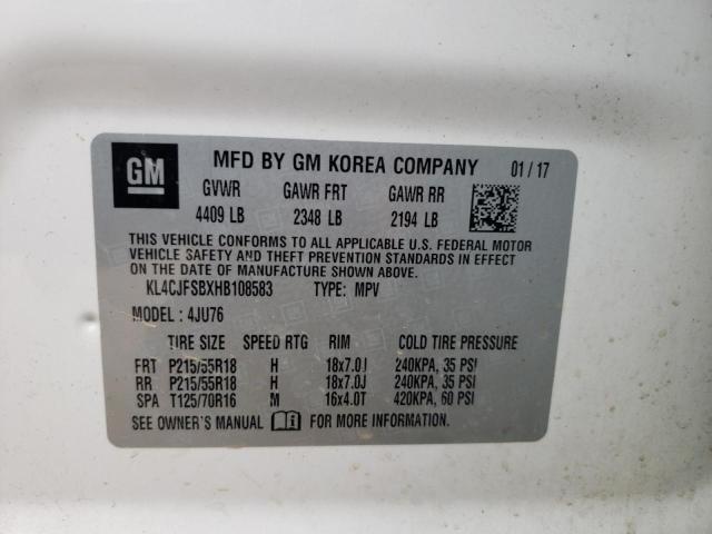 2017 BUICK ENCORE PRE KL4CJFSBXHB108583