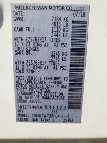 2018 NISSAN ROGUE SV H 5N1ET2MV0JC831122