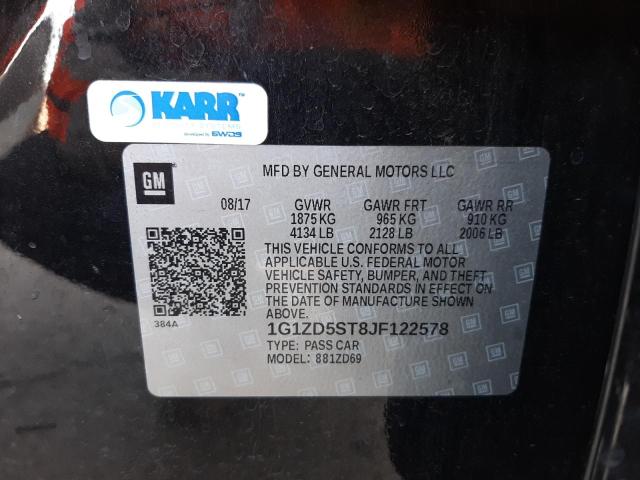 2018 CHEVROLET MALIBU LT 1G1ZD5ST8JF122578