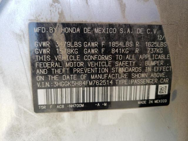 2015 HONDA FIT EX 3HGGK5H84FM762514