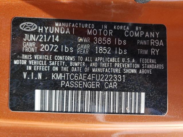2015 HYUNDAI VELOSTER T KMHTC6AE4FU222331