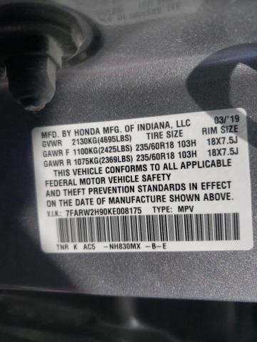 2019 HONDA CR-V TOURI 7FARW2H90KE008175