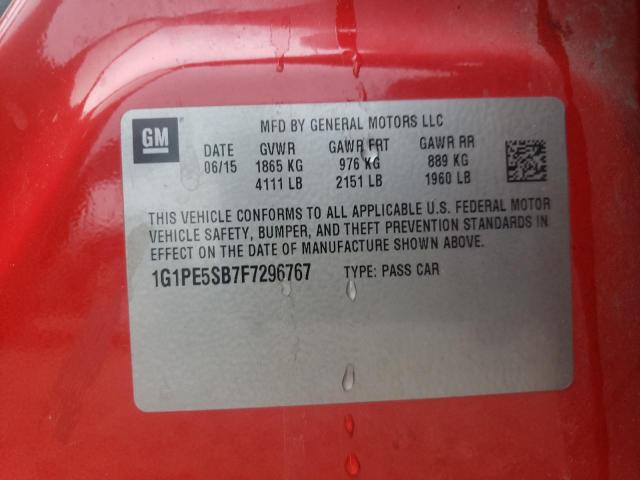 2015 CHEVROLET CRUZE LT 1G1PE5SB7F7296767