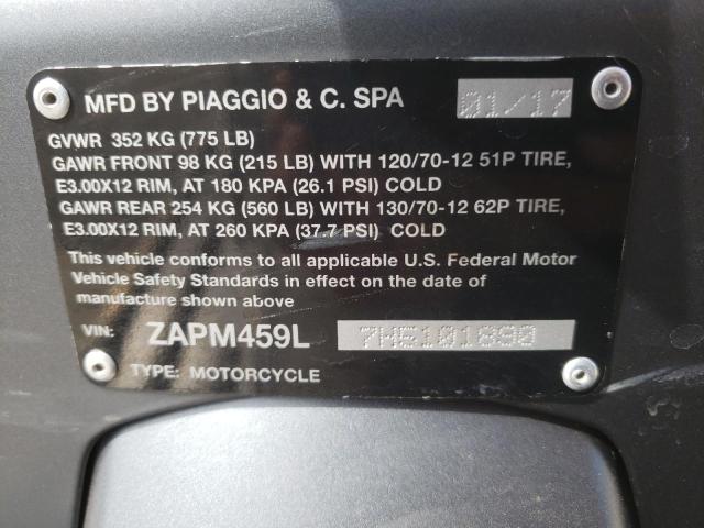 2017 VESPA GTS 300 SU ZAPM459L7H5101890