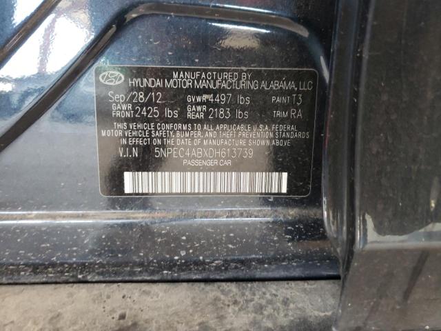 VIN 5NPEC4ABXDH613739 2013 HYUNDAI SONATA no.10