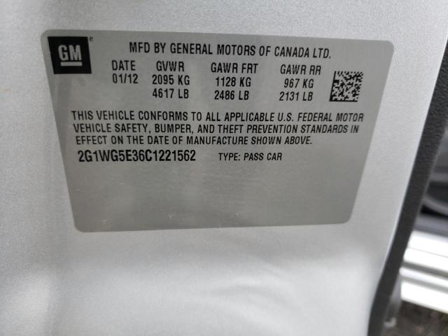 2G1WG5E36C1221562 Chevrolet Impala Lt 2012. Фото: 9